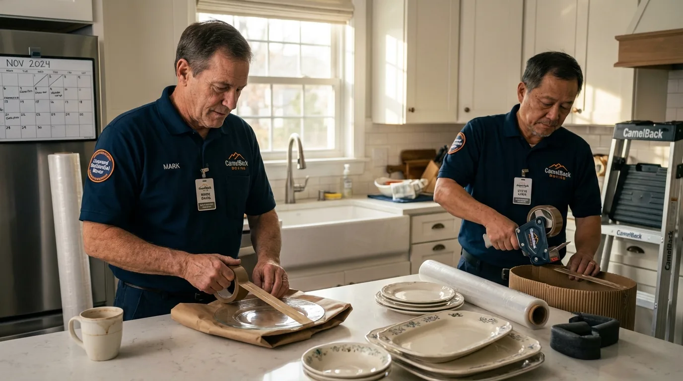 Professional crew packing kitchen dishware in Cave Creek, AZ